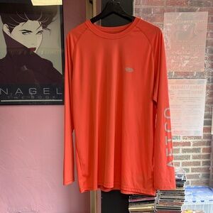 AFTCO Men's Long Sleeve Orange Athletic Shirt